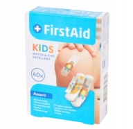 Náplasti First Aid Kids, 40 kusov, vodeodolné, farebné