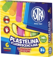 Fluorescenčná plastelína, 6 farieb, ASTRA