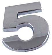 ZNAK ČÍSLO ČÍSLA VEĽKÉ PÍSMENO CHROME 5 PÄŤ C2H77