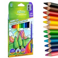 Cricco trojuholníkové hrubé XXL pastelky 12 farieb