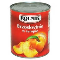 1x 820g FARMER Broskyne v sirupe
