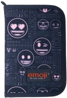 Púzdro na ceruzku s dvojitou klapkou EMOJI PINK EMOTICONS PINK SMILES EMOTIONS ST.MAJEWSKI