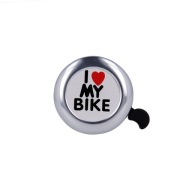 Milujem môj zvonček na bicykel - strieborný 5,5 cm