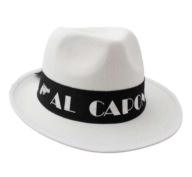 Klobúk Al Capone, BIELY gangster, nápis na pištoli