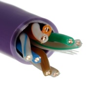 Molex krútený pár LAN U/UTP kábel kat.5e fialový LSZH 1m