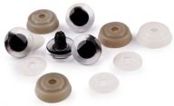 Trblietavé oči pre hračky maskota 20 mm BIELE
