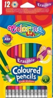 12X COLORINO stierateľné ceruzky s gumou