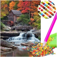 Diamantové vyšívanie FOREST Diamond Painting MOSAIC 5D diamantový rezací papier