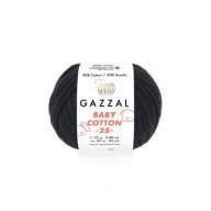 Gazzal Baby Bavlnená priadza 3433 - 25g - čierna