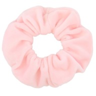 Spona do vlasov, gumička, zamatový zábal, ružová