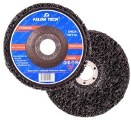 BRÚSNY DISK ČERNÝ VLAS NA ODSTRAŇOVANIE HRDZY NETKANÝ KOV INOX 125