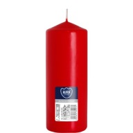 ČERVENÁ valcová sviečka, neparfumovaná, SVIEČKA PARAFÍNOVÁ 15CM 48H 330G