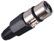 XLR 3pin mikrofónový konektor pre čierny kábel