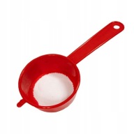 Husté plastové sitko s rúčkou na odsávanie a cedenie, priemer 6 cm