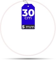BIELA ​​obruč 30 cm 5 mm SILNÝ kov pre makramé