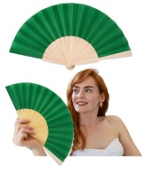 DREVENÝ VENTILÁTOR Veľký 41cm Elegantný zelený
