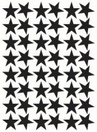 STARS Nálepky Hviezdy 4cm 48ks MATNÁ ČIERNA