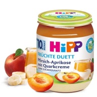 Hipp Bio Broskyňa Marhuľa Banán Tvaroh 160g 10m