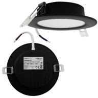 Zapustené stropné LED svietidlo Plafon okrúhle čierne 6W 4000K 12cm