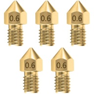 SET 5 x MK8 0,6 mosadzná tryska ENDER 3 PRO 1,75