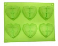 SILIKÓNOVÁ FORMA NA COOKIES 6 X SRDCE DIAMANTY ČOKOLÁDY Forma na SRDCE