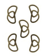 Kovový polkruh na tašky, kabelky, ruksaky, spojky, staré zlato, 20 mm, 10 ks.