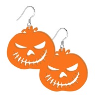 Oranžové TEKVICOVÉ NÁUŠNICE škodlivý HALLOWEEN