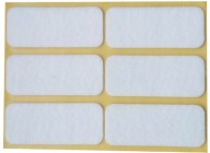 PLSTENÉ PODLOŽKY na stoličky, nábytok, stoly, BIELE, samolepiace, 25 mm x 60 mm