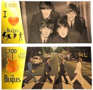 Jedinečný darček zberateľských bankoviek s pozlátenými bankovkami THE BEATLES