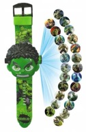Hodinky HULK zelené LED 3D DIGITÁLNE HODINKY s projektorom