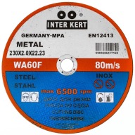 Nerezový kovový rezací kotúč inox 230 x 2,0 INTER KERT