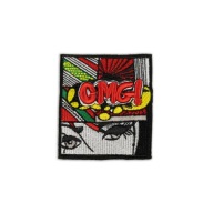 Vyšívaný PATCH OMG! ženské komické oči