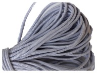 Okrúhla zapletaná guma, 3 mm, mäkká elastická, zapletená gumová šnúrka, 5 m, šedá