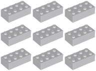 LEGO 3001 BRICK 2x4 svetlosivá (20g) 9 ks.