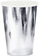 STRIEBORNÉ papierové poháre na NARODENINY, Silvestra, svadbu, 220 ml, 6 ks