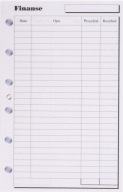 Organizátor financií DOPLŇUJÚCA VLOŽKA VLOŽKY Antra Paper pre PLÁNOVAČA