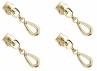 DEKORATÍVNY zips na zámky 5mm ZLATÁ SLZBA 4 ks
