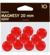 Plastové MAGNETY na dosky chladničky 20mm červené 10ks GRAND