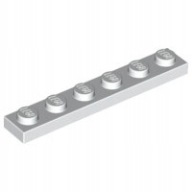 Lego tanier 1x6 Biely 3666 366601 1ks N