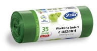 Vrecia na odpad 35L/15ks. s ušami Eko zelená STELLA