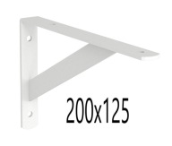 1x podpera police 200x125 <3mm> BIELA ​​podpera držiak police okenný parapet