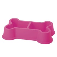Dvojitá miska pre psov v tvare fuchsiovej kosti