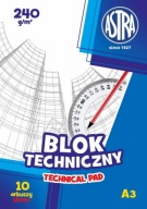 Technická podložka Astra A3, 10 listov, 240g, biela