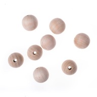 Korálky, drevené guličky - prírodné, 3 cm, 8 ks