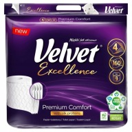 VELVET Excellence Toaletný papier 4w 160 listov SOFT s hodvábom 9 kotúčov