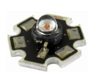 3W hviezdicová LED (doska/radiátor) Červená