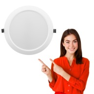 Kruhové LED svietidlo DONA, zapustené, neutrálne biele, 20W, stropné svietidlo, ľavé
