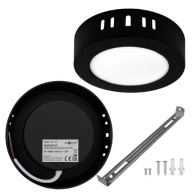Prisadené stropné svietidlo Plafon LED okrúhle čierne 6W 12cm 4000K