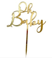 Oh Baby Topper k narodeniu bábätka Baby Shower Gold Plexi