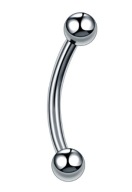 Banánový piercing do ucha, piercing do obočia s guľôčkami SS316L 1,2/10/3+3 mm